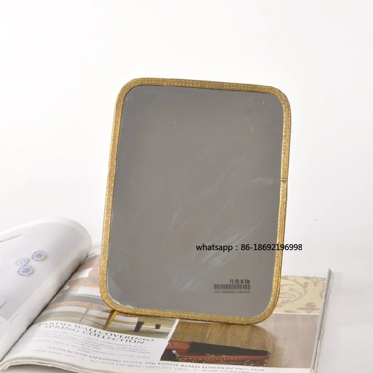 Nordic American Indian Imported Hand-carved Brass Tabletop Vanity Mirror Makeup Mirror Bedroom Dormitory Princess Posing Mirror