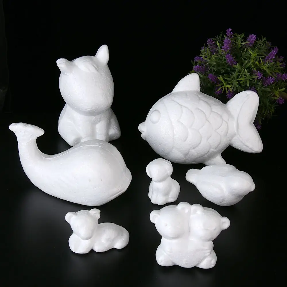 1pc Animals Shape White Foam Balls Styrofoam Crafts For Children DIY Toys Christmas Gifts Wedding Party Supplies Home Decoration