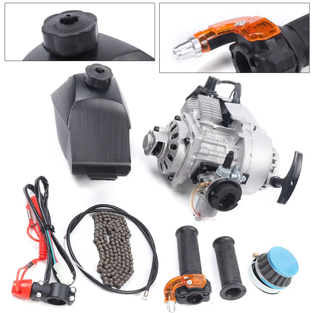 49cc 2 stroke Pull Start Engine Motor Kit for Mini Pocket Quad Dirt Bike ATV w/Fuel Tank