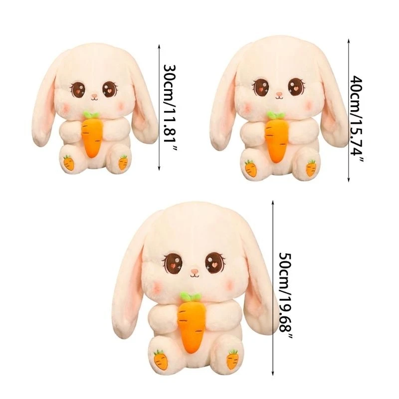 دمية أرنب محشوة ناعمة من القطيفة على شكل أرنب للنوم واللعب ديكورات منزلية 15UB #6