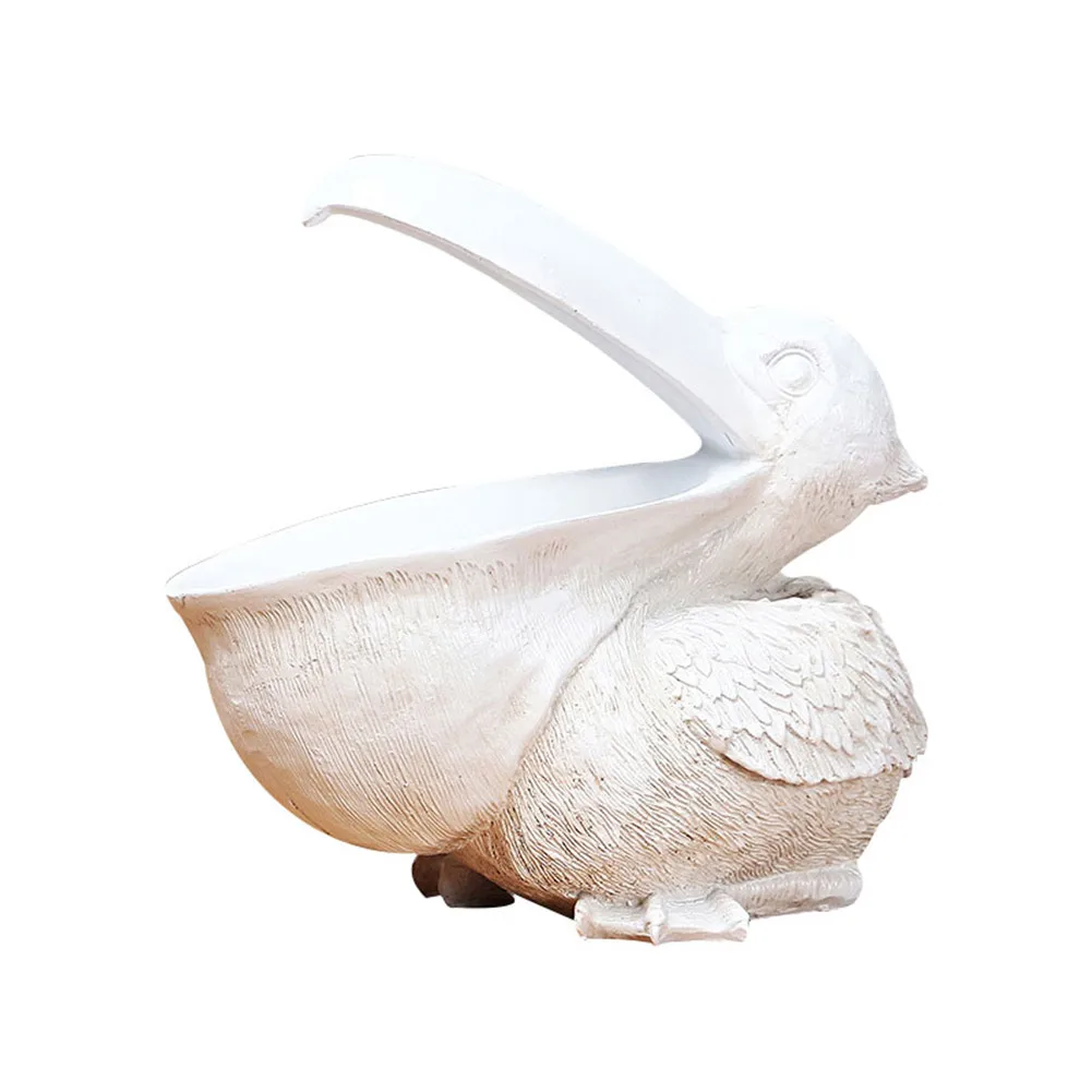 The Pelican Birds  Figurines Pelican Sculpture Desktop Candy Dish Organizer for Entryway Table Statue Decor Ornament