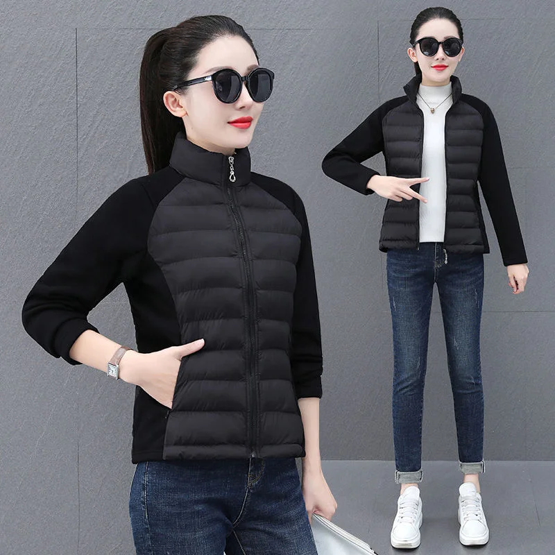 

Женская приталенная хлопковая куртка Slim Fit 2025: Новая зимняя модная теплая куртка больших размеров в корейском стиле с полиэстеровым наполнителем