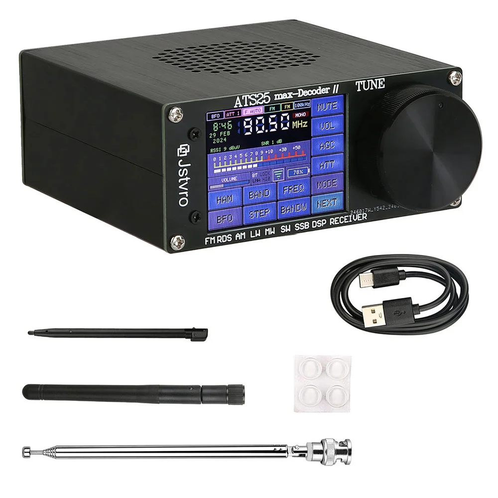 ATS25 Max Decoder II BT VersioncFM SW SSB MW LW Receiver with 2.4-inch Touch Screen