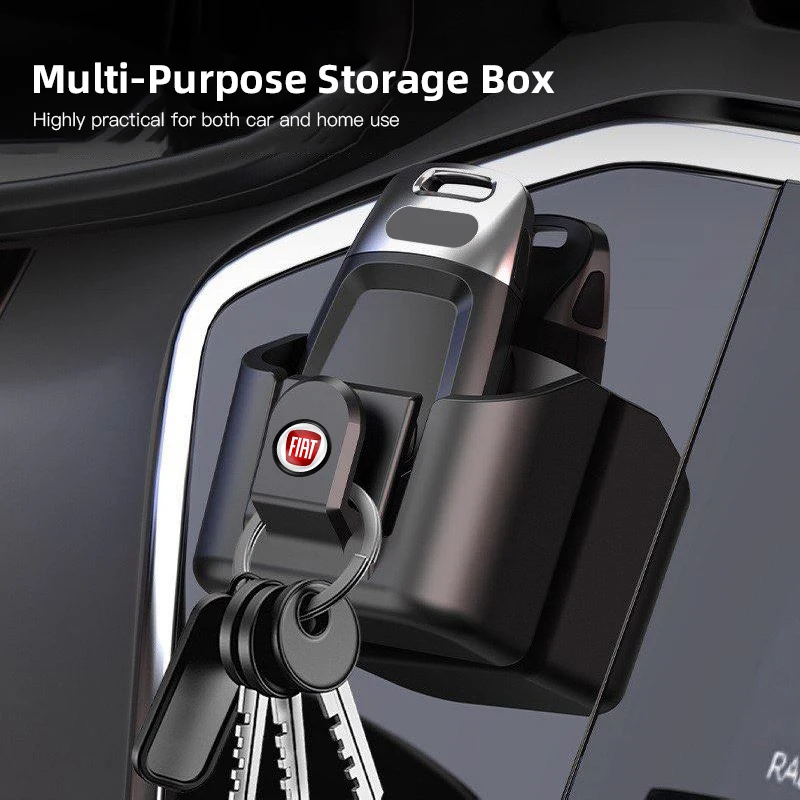 Auto-Schlüsselhalter Aufbewahrungsbox Haken-Aufbewahrungsetui für Fiat 500 Abarth Punto Panda Doblo Stilo FR Autozubehör Schlüsselanhänger Organizer Box