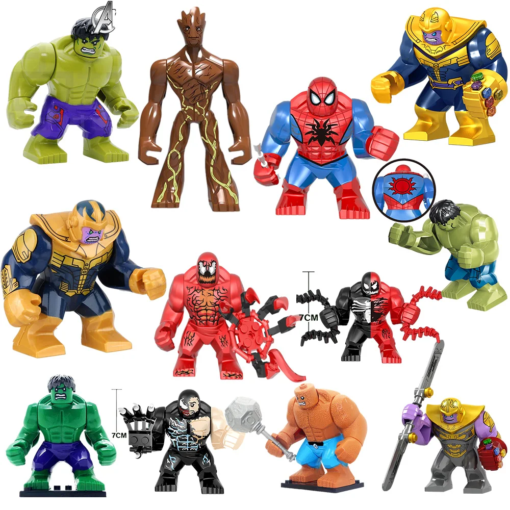 Avengers Building Block Spider Man Venom Building Block Anime Character Batman Mini Children's Birthday Gift