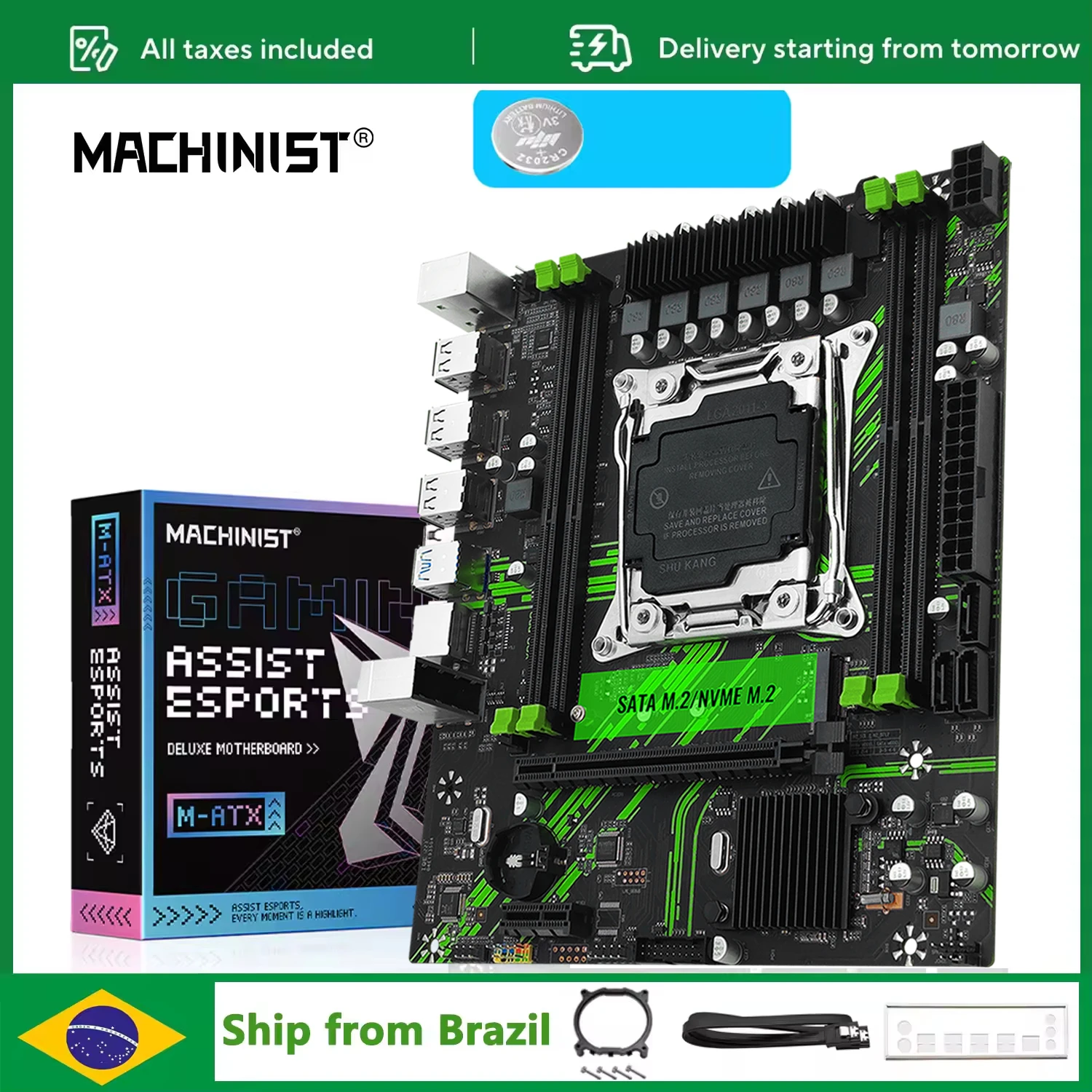 MACHINIST X99 PR9 Placa-mãe LGA 2011-3 suporte Xeon E5 2680 2650 V4/v3 série CPU Processador DDR4 Memória RAM Nome M.2 M-ATX