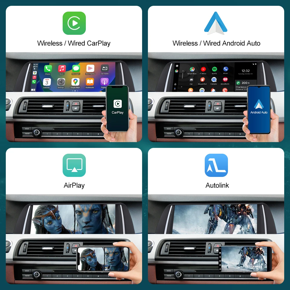 10.25\' Wireless CarPlay Android Auto Car Multimedia Radio Player For BMW 5 Series 2012-2016 F10/F11 NBT Linux Touch Screen