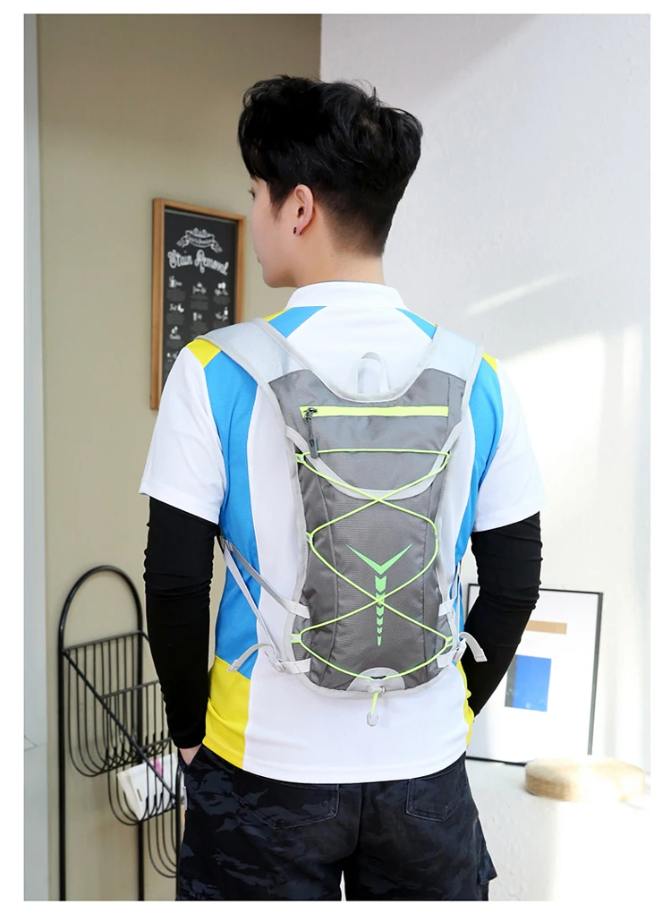 NEW Bike Radfahren Schließen Fitting Blase Rucksack Hydratation Tasche Lagerung Pack Marathon Laufen Jogging Knapsack Ultra Licht Wasserabweisendes Gewebe Triathlon Mini Rucksack – Detail 19