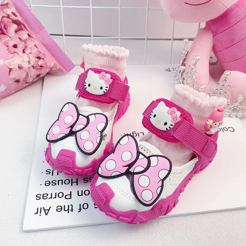 Anime Kawaii sanirios Hellokittys Kuromi Kids Toe sandali da spiaggia Boy Baotou Hollow scarpe sportive ragazze suola morbida scarpe da spiaggia