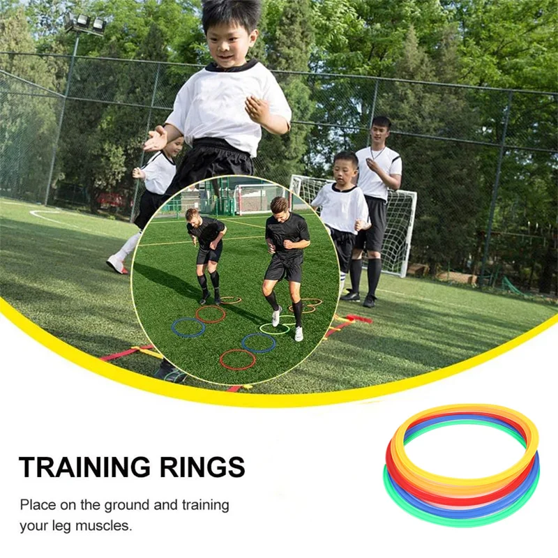10pcs 내구성 민첩성 훈련 반지 휴대용 축구 축구 속도 민첩성 훈련 반지 스포츠 futbol 훈련 장비