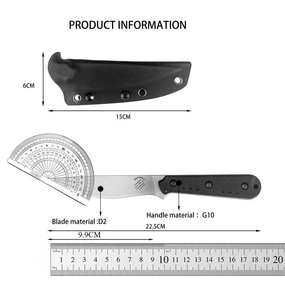 Practical Straight Knife G10 Handle 8Cr13Mov Blade Wilderness Survival, Hunting, Combat, Sharp Multi-functional Tactical Knives