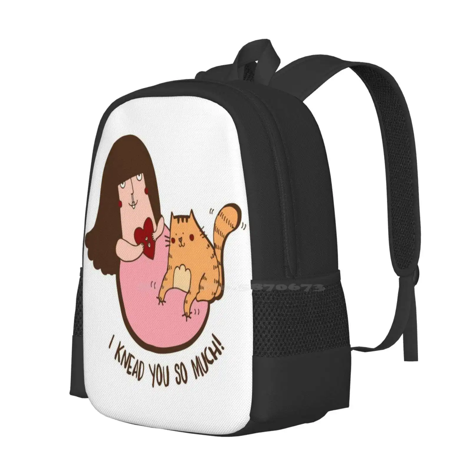 I Knead You School Bags Travel Laptop Backpack Kneading Massage Cat Neko Furbaby Lover Cute Fluffy Meow Miu Kitteh Kitty