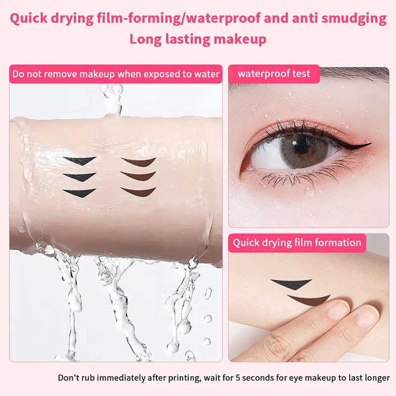 Magnetischer 4-Kopf-integrierter Eyeliner-Stempel, wasserdicht, schweißfest, langlebig, einfach zu verwenden für Anfänger, faule Make-up-Schablone