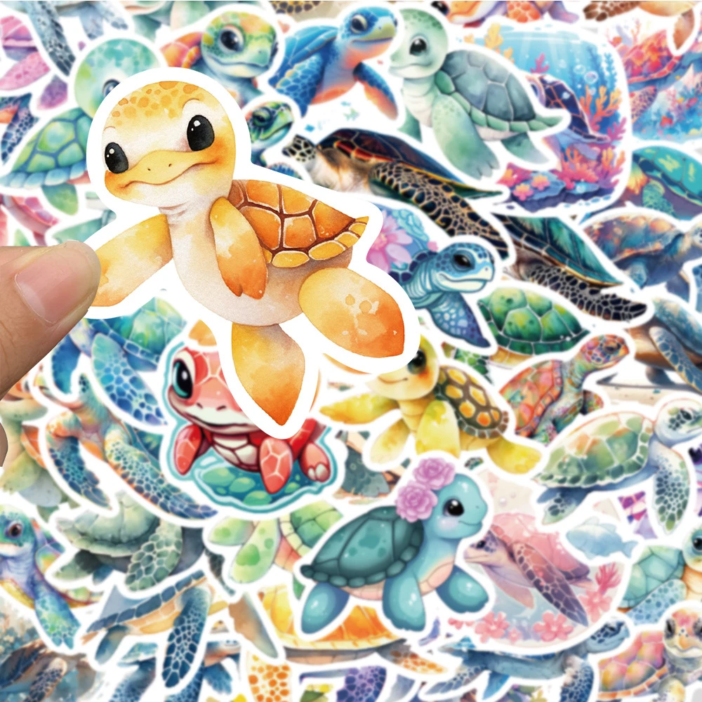

10/30/50pcs Creative Cute Sea Turtle Stickers Aesthetics Graffiti Decal Laptop Notebook Bike Boat Cartoon Toy Sticker for Kids