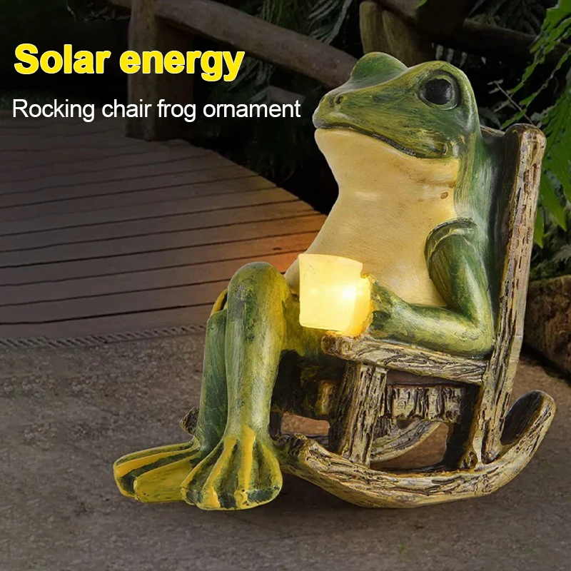 

Creativity Ornaments Solar Light Outdoor Waterproof Frog Resin Lamp Decorative Lights Suitable For Garden Courtyards Parks