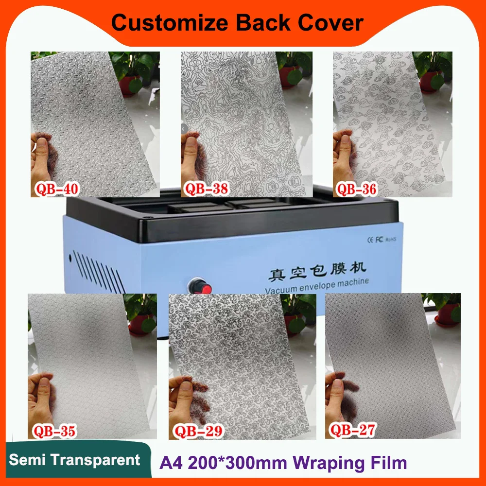 

FONLYU 20pcs A4 Size Wrapping Film Full Cover Wrapped for iPhone 17 Pro Max Vacuum Envelope Machine Back Cover Glass Changing