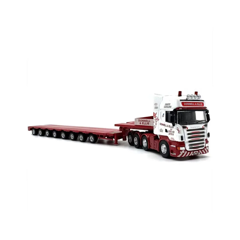 1:76 Scale Diecast Model R580 Prime Mover Multi-Axle Low Loader Trailer Heavy Haulage Truck Collection Gift Toy Scene Matching
