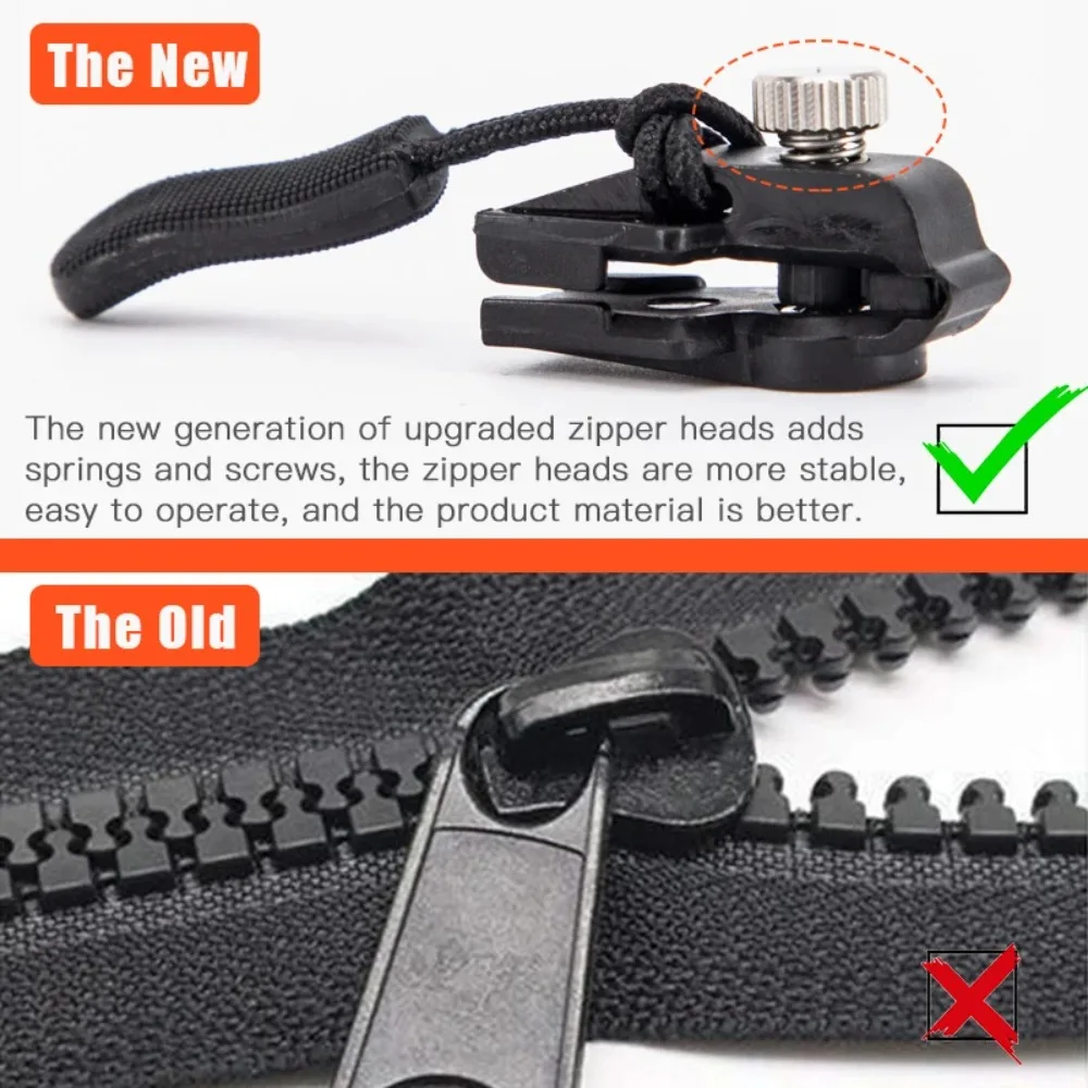 3 Different Size Zipper Repair Kit DIY Removable Instant Zipper Puller Sewing Tools Replacement Bad Buckle Suitcase Zipper Head