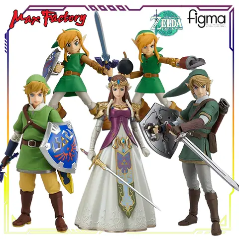 Max Factory Figma Legend of Zelda Twilight Princess Series Princess Link/Zelda Anime Action Figure Giocattoli di modello Regali per ragazzi