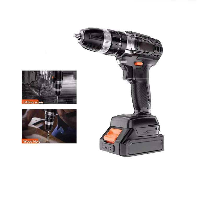 

20V Variable Speed Cordless Drill Lithium Battery Impact Tighten Screws Electric Screwdriver with Kit Impact Drill