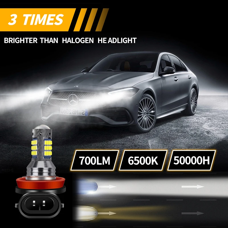 50Pcs Super Bright H1 H3 H11 H8 9006 HB4 881 880 H27 2016 42SMD LED Auto Fog Lamp Car Anti Fog Light Bulb Foglamps 6000K White