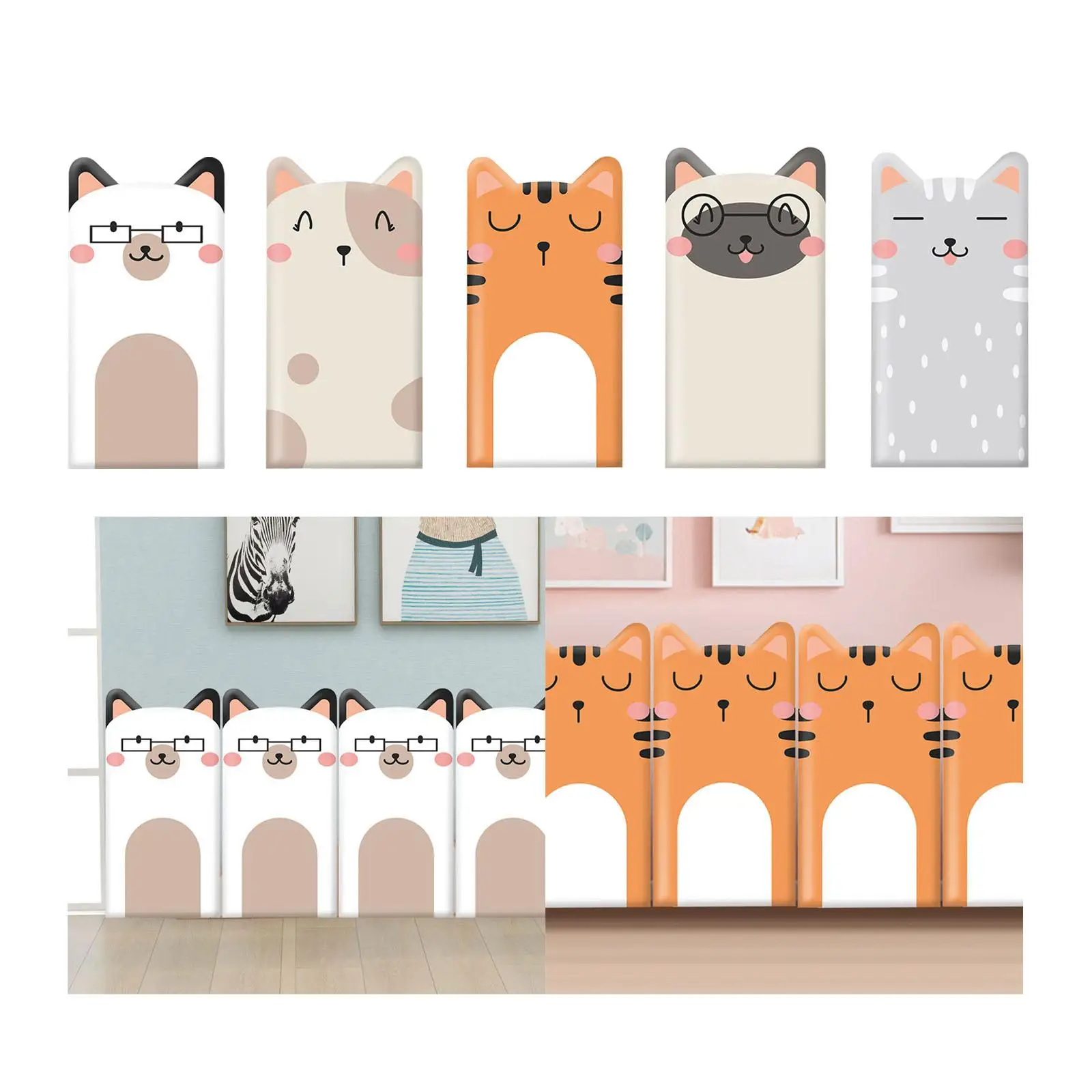 

Kids Room Wall Padding Decals Headboard Wall Panel 3D Cartoon Wall Sticker Anti Collision Wall Pad for Living Room Decor Bedroom