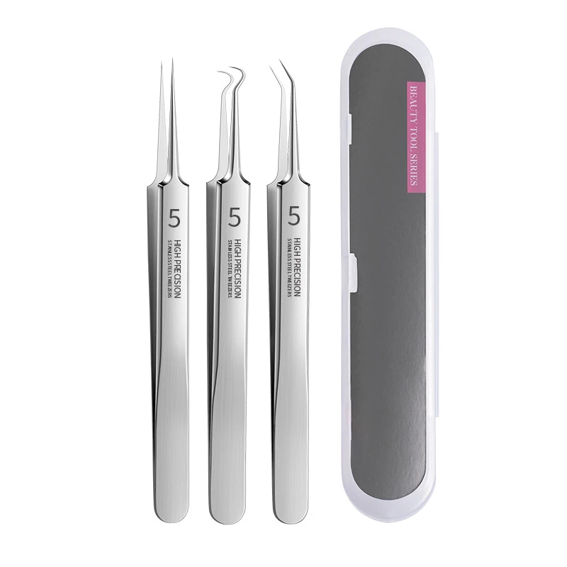 German Ultra-fine No. 5 Cell Pimple Blackhead Clip Tweezers Beauty Salon Special Scraping Closing Artifact Acne Needle Tool set