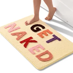 50x80cm Big Bath Mats Cute Colorful Get Naked Tufted Luxury Fluffy Thick Shaggy Kitchen Rug Carpet Bathroom Floor Rugs 바닥 깔개