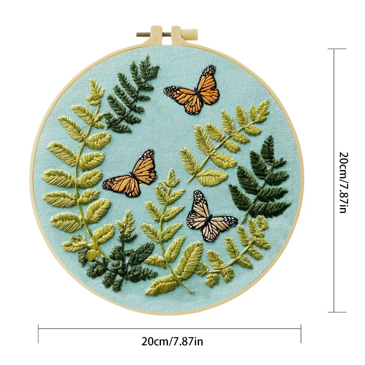 1 Stück 20X20CM/15X15CM 7,87/6,3 Zoll Schmetterlings-Stickerei-Starter-Kit DIY-Kit DIY-Stickerei-Set Handarbeiten Heimdekoration – Detail 4
