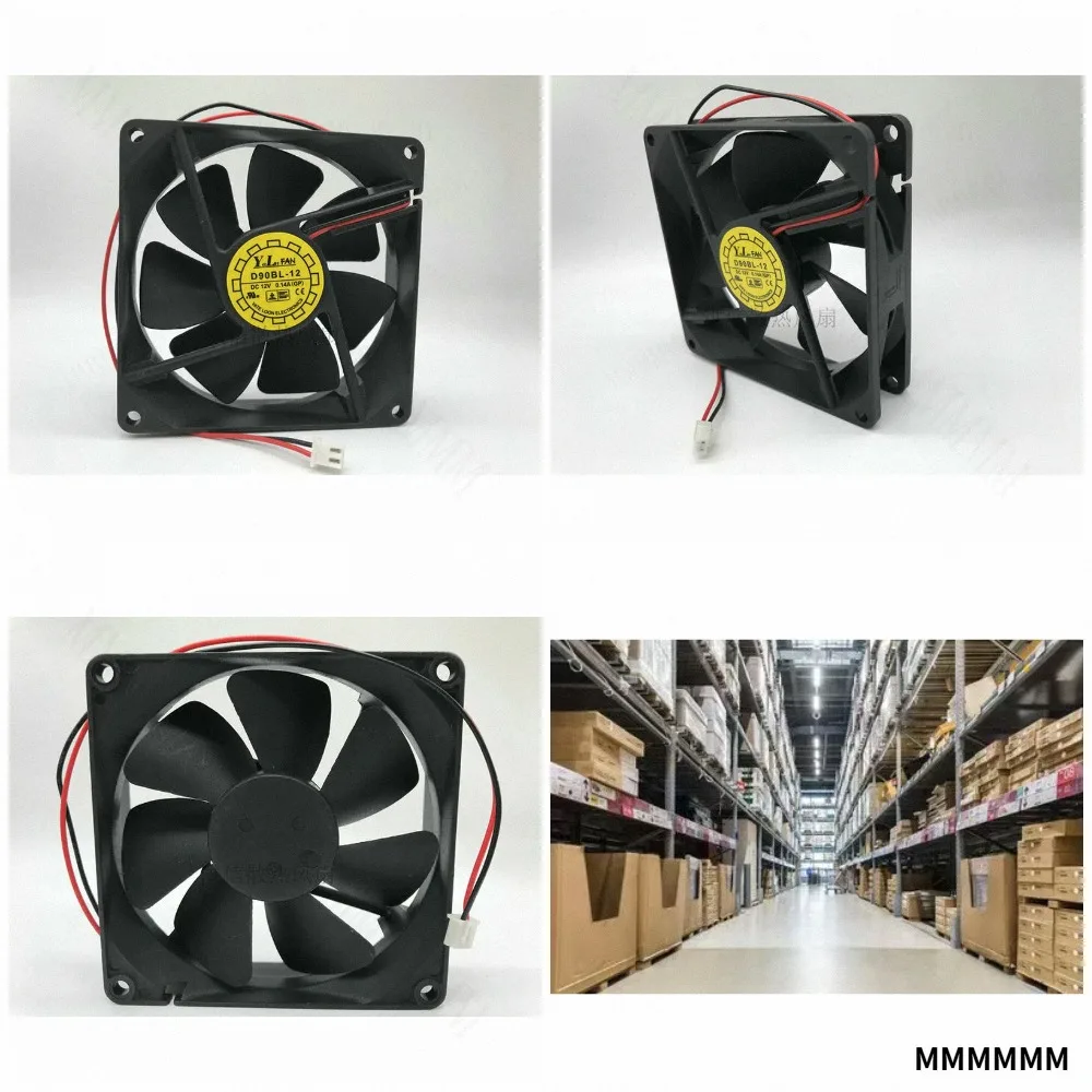 TT  Y.L FAN D90BL-12 9CM 9025 12V 0.14A 2-wire dual ball power supply fan