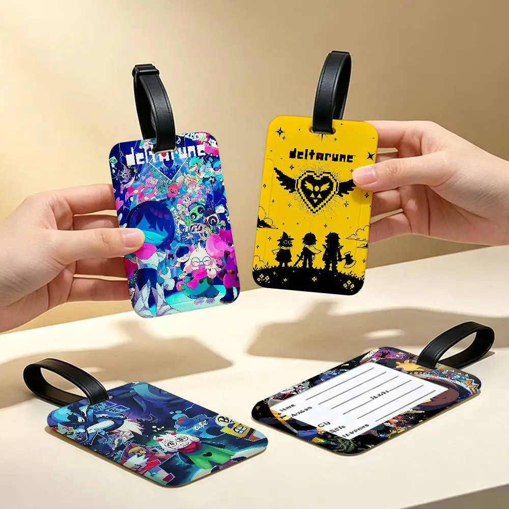 Game Deltarune Travel Anti lost Name Tag PVC Information Card Holder Waterproof Luggage Baggage Label