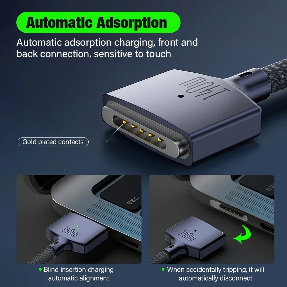 Type-C PD 140W Fast Charge Cable USB-C To Magsafe 3 Cable For MacBook Air/Pro Fast Charging Converter Charging Cord