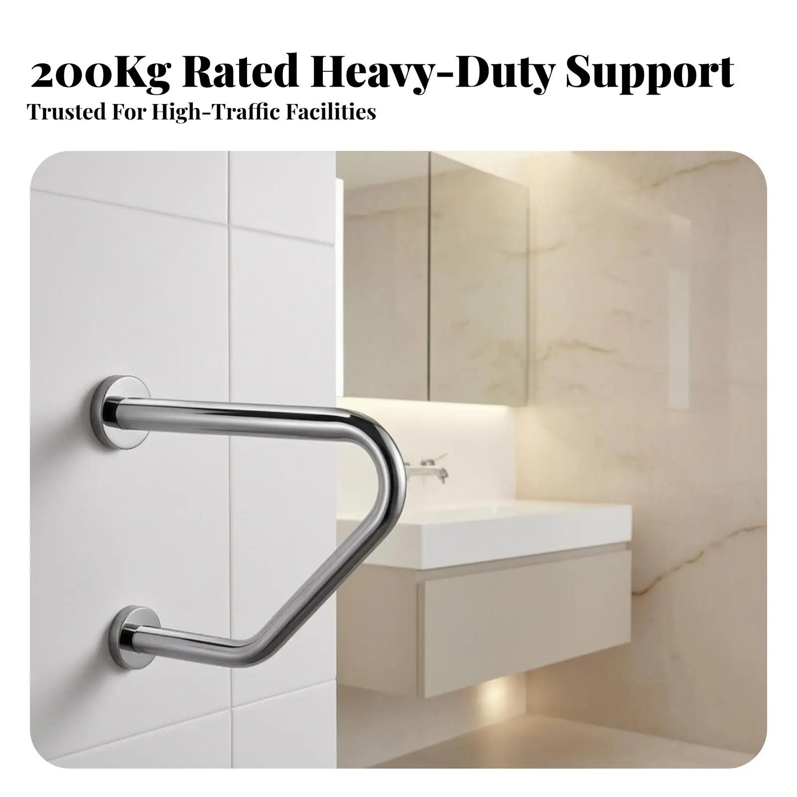 Polished Safety Grab Bar 304 Stainless Steel Folding Design for Shower Toilet Handicap Rail Sturdy Support 200kg Bathroom