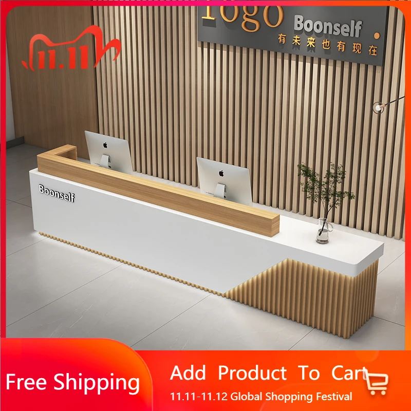 

Checkout Elegant Reception Desks Design Minimal Industrial Drawers High Quality Reception Desks Counter Luxury Bureau Furniture