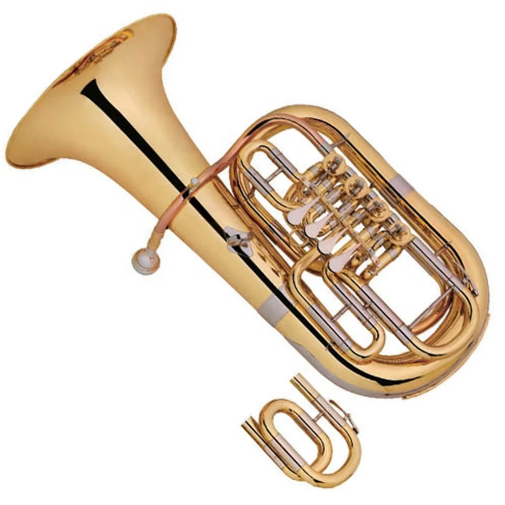 Gold lacquer  Rotary  Euphonium ( 4 VALVE gold brass leadpipe Tone C/Bb)