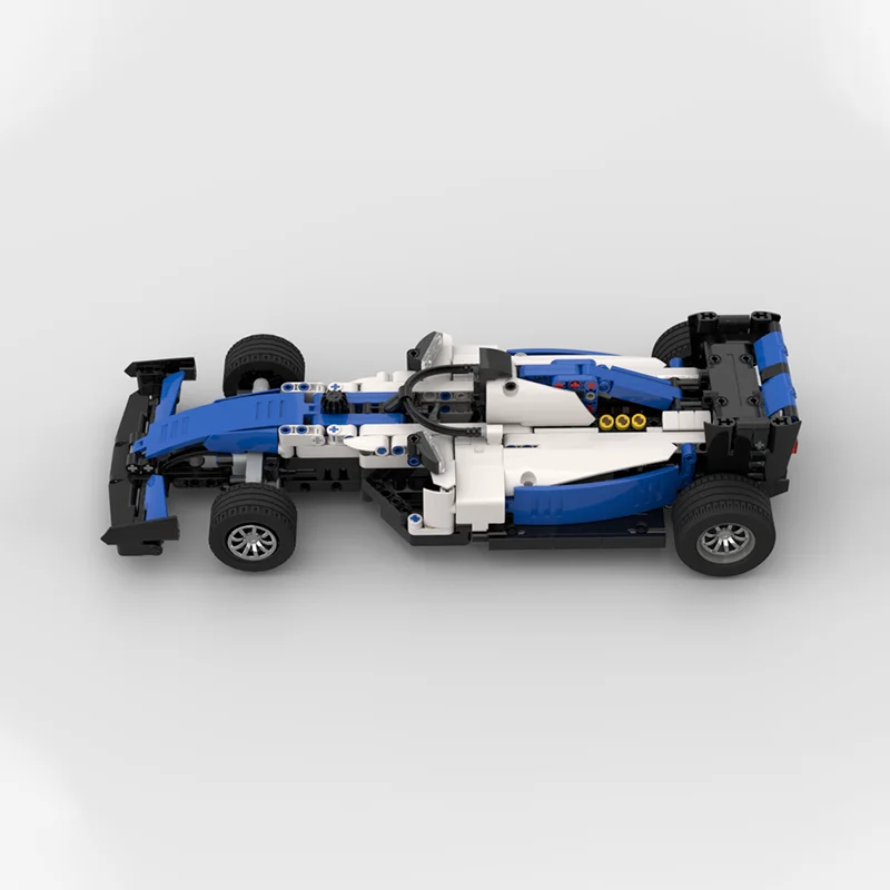 802 Pcs Moc Hot Selling Technical Racing F-1 Blue-White Supercar Model Building Blocks Speed Vehicle Bricks Toys Kids Adult Gift