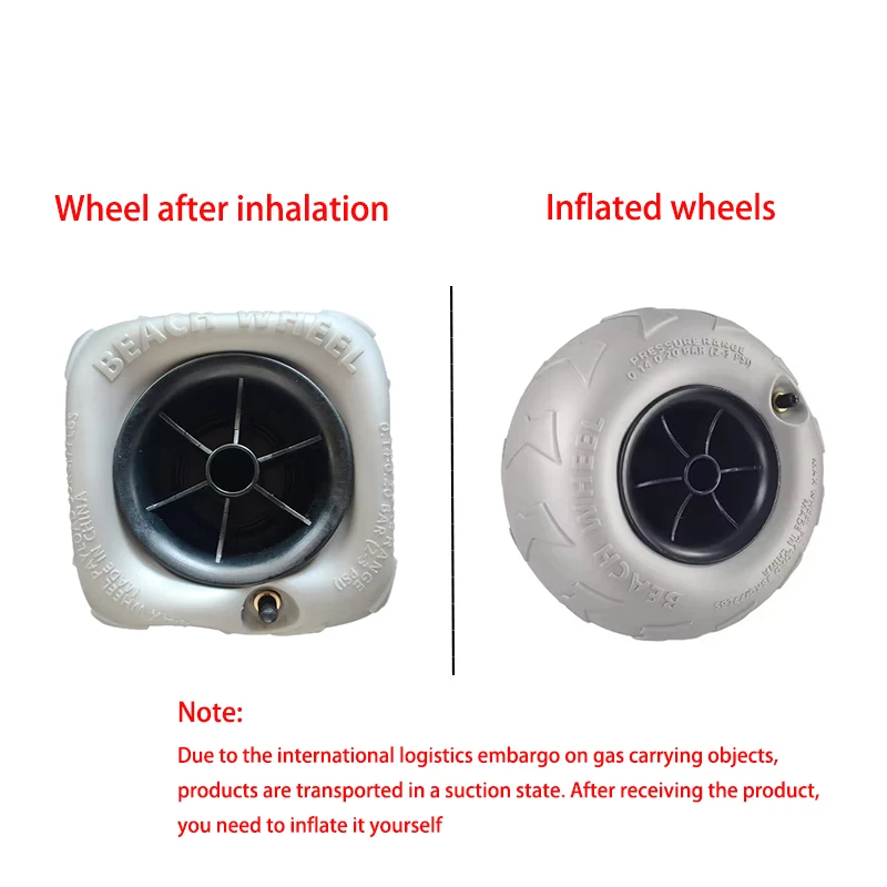 2Pcs 9 Inch Pneumatic Tire PVC Ballon Kayak Trolley/Trolley Wheels Beach For The Beach Trolley PVC Inflatable Beach Wheel