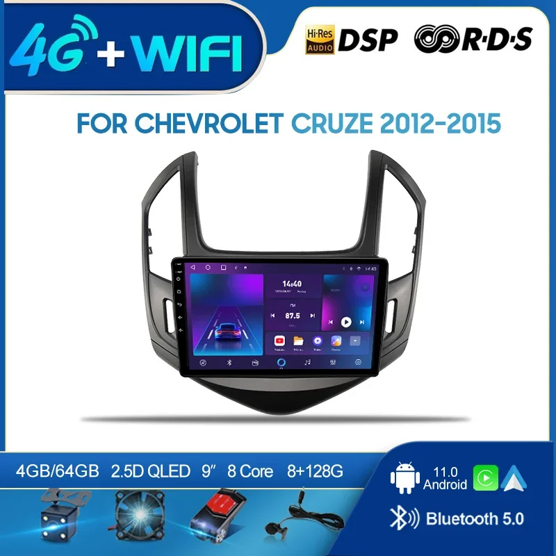 

QSZN For Chevrolet Cruze 2012-2015 2 din Android 12.0 Car Radio Multimedia Video Player GPS Navigation 4G Carplay head unit