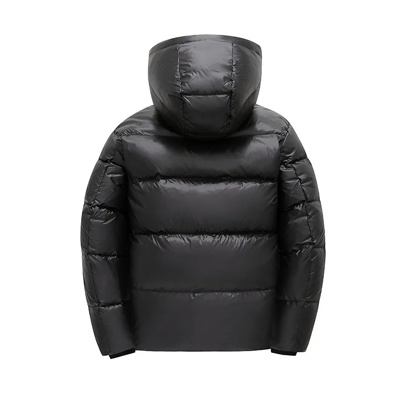 Winter Coat Men\'s Black Gold Down Padded Jacket Men\'s Thick Winter Coat Hooded Warm Short Padded Jacket Men\'s Fashion Men