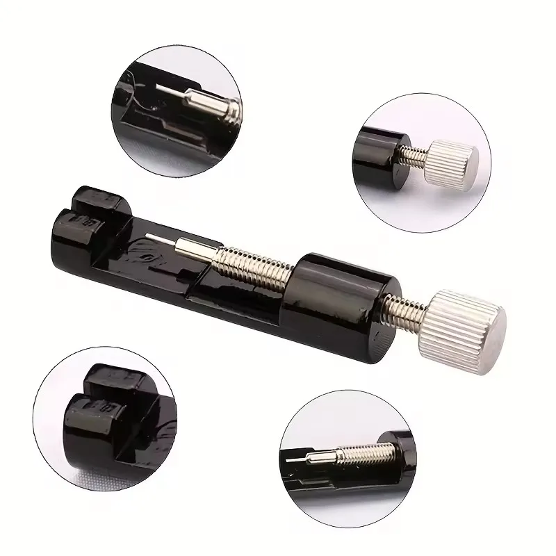 Professional Metal Watch Repair Tool Kit - Watch Strap Link Pin Remover + 3 Extra Pins for Strap Length Adjust & Installation