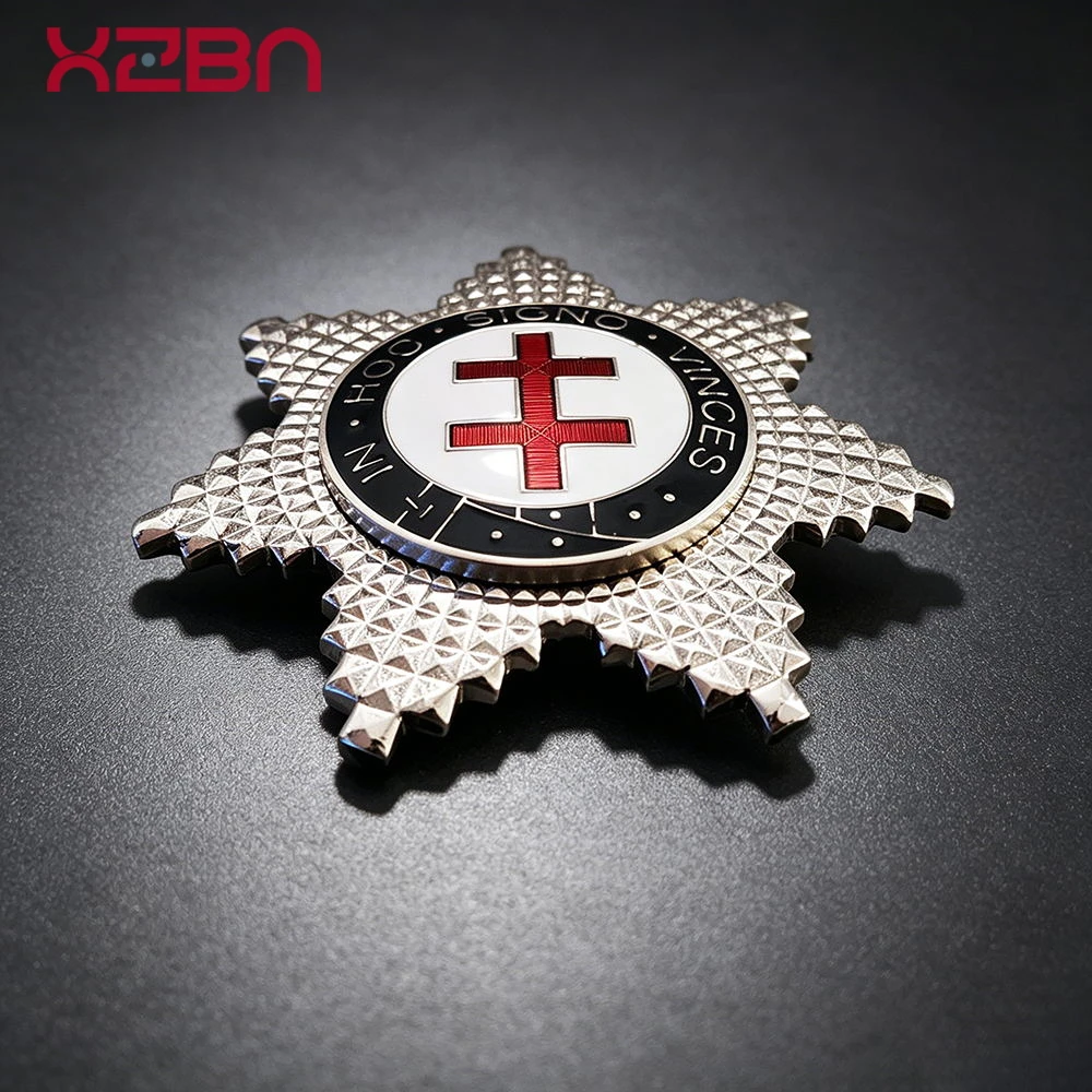 Masonic Lapel Pins Badge Mason Freemason Gold Silver Badge Order of The Red Cross Size 6.3 cm Exquisite Souvenirs for Banquet