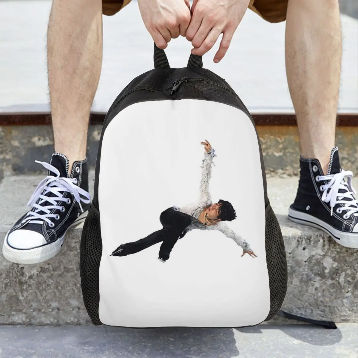 

The Swan Yuzuru Hanyu Backpack Daypack Large Capacity Children BookBag School Bag Shoulder Bags for Men Women