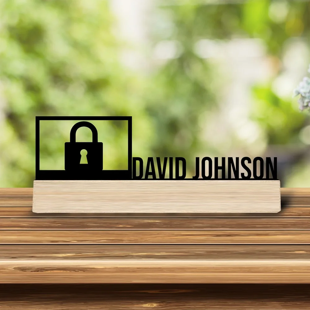 1pc Personalized Metal Artwork Customizable Content With Wooden Base Desktop Decorations in Bedrooms,Study Rooms,and Offices