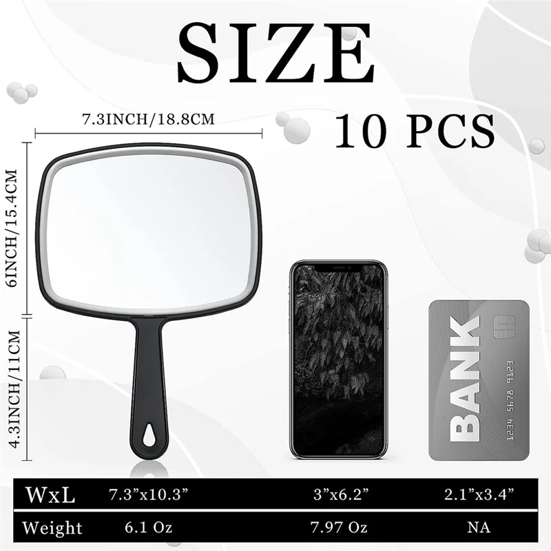 AA20-10 Stuks Draagbare Handspiegel Wandspiegel Met Handvat Multi Kapper Spiegel Voor Vanity Make-up Salon Reizen