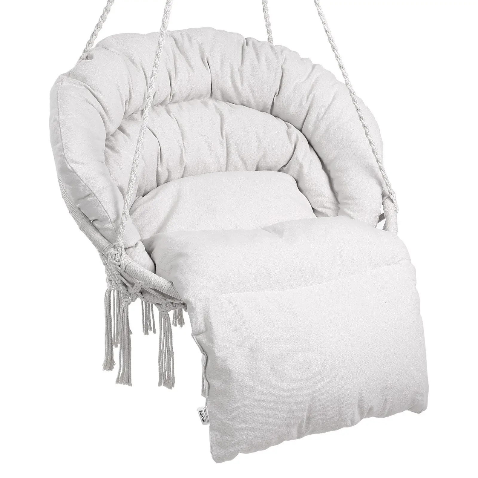 

Hammock Swinging Chair Macramé Hanging Chair with Cushion Indoor & Outdoor