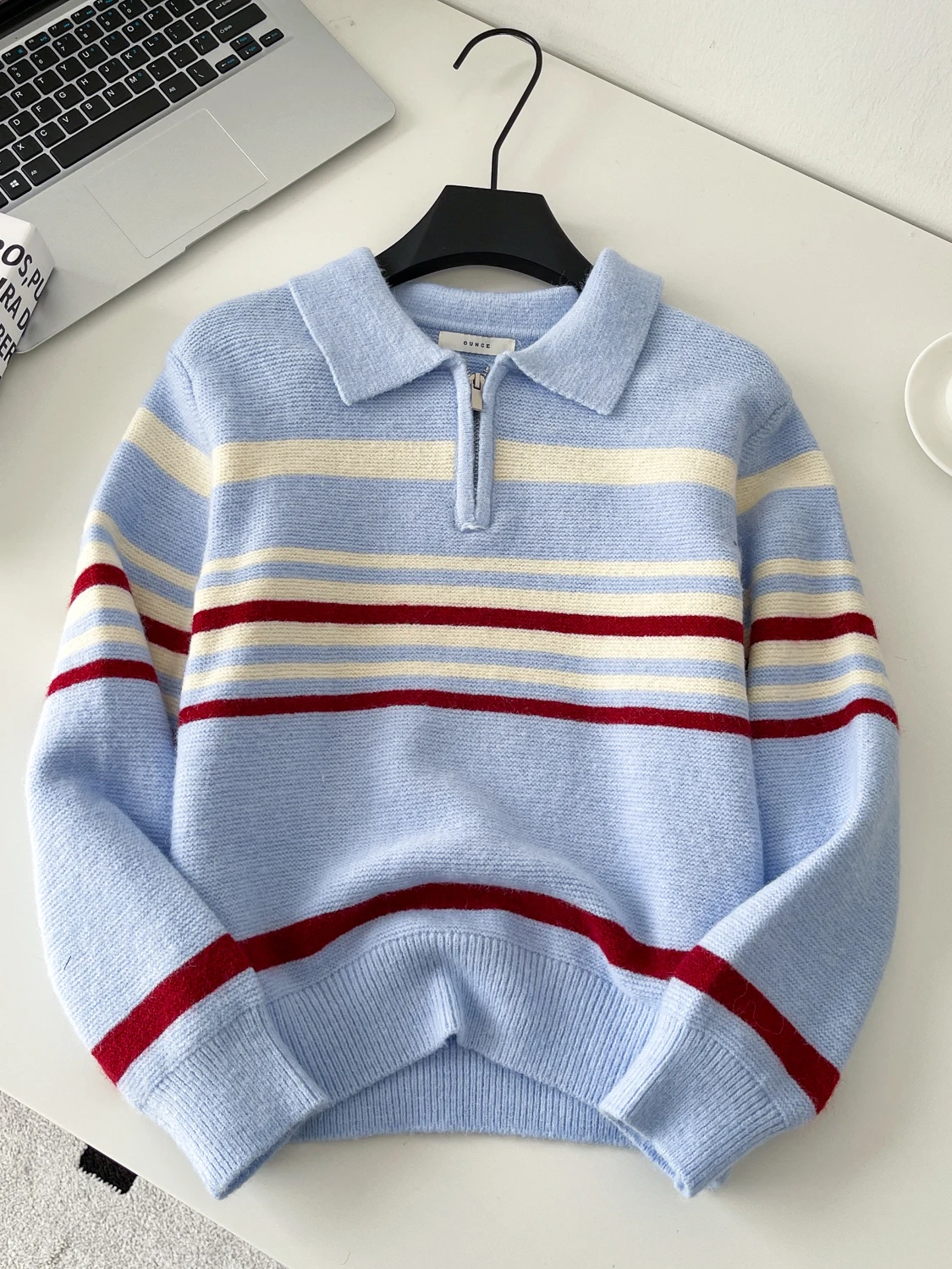 

Корейский нежный свитер, женский зимний новый ретро цветной блузка с воротником в полоску, длинный вязаный топ све, теплый, удобный, свободный крой