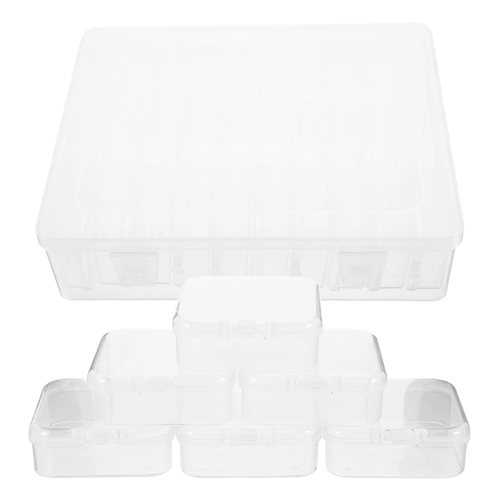 

1Set Clear Plastic Organizer Boxes Compact Small Storage Containers Home Office Jewelry Beads Craft Supplies Storage Box