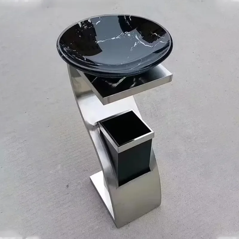 Stainless steel vertical trash can hotel ashtray trash can