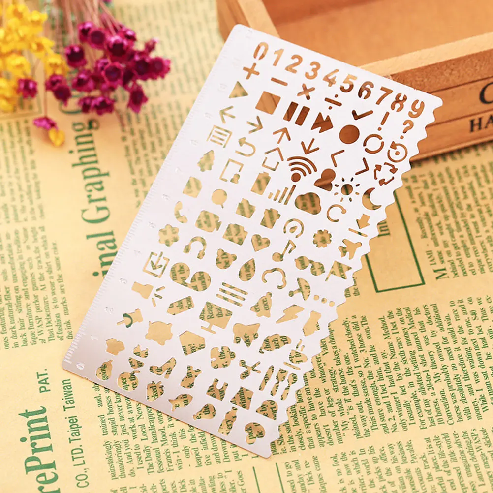 High Quality Drawing Measuring Ruler Scrapbook Stencils Painting Templates DIY Crafts Journal Planner School Projects