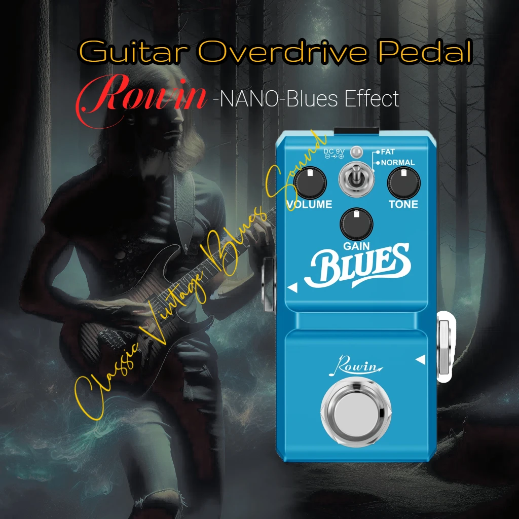 Rowin Guitar Overdrive Pedal Vintage Blues Wide Range Frequency Response Bluesy Style Effect Pedal For Guitar Bass accessories